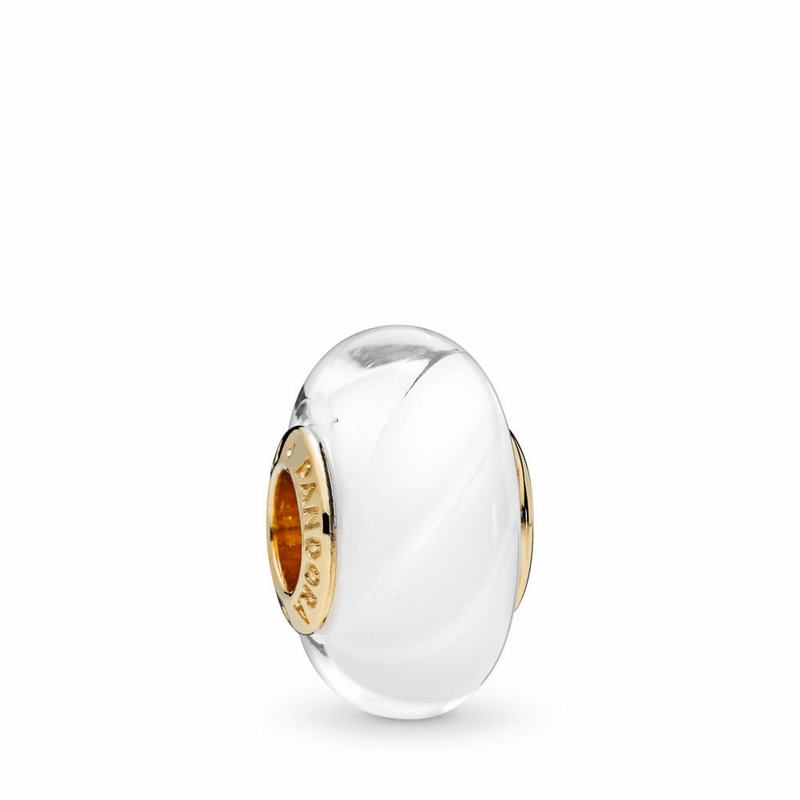 Pandora Australia Shine™ White Waves Charm - 18ct Gold Plated | OLFHCS347